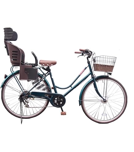 【モカ自転車】美品　子供載せ自転車　非電動　limini+　サイマ ヘッドレスト付チャイルドシート搭載limini 子供乗せ自転車 20